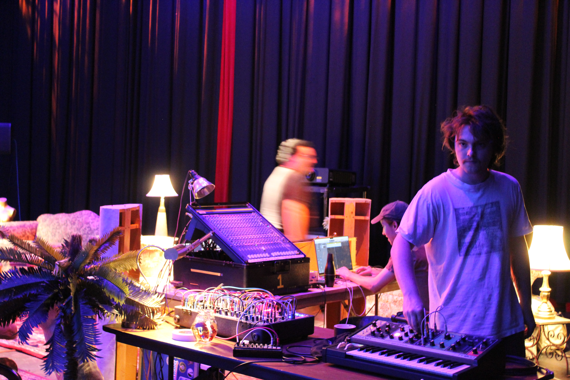 Serpolla performing live with modular synth rig